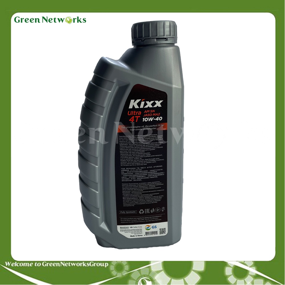 Dầu nhớt Kixx 10W40 MB cho xe tay ga Ultra 4T Nhớt tổng hợp cao cấp 800,1000ml Chính Hãng - GreenNerWorks
