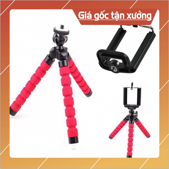 Tripod Bạch Tuộc 3 Chân Để Điện Thoại Để Bàn, Cầm Tay, Tặng Kèm Kẹp Điện Thoại