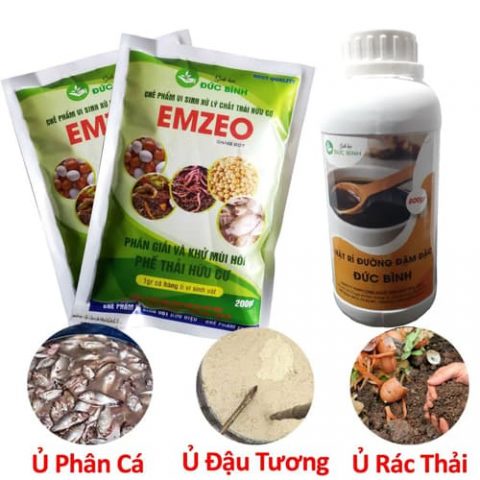 Chế phẩm sinh học Emzeo khử mùi hôi phân cá, đậu tương, rác thải nhà bếp