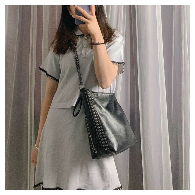 Túi Tote Viền đinh 💖 FREESHIP 💖 chất da mịn siêu đẹp, đựng được giấy A4