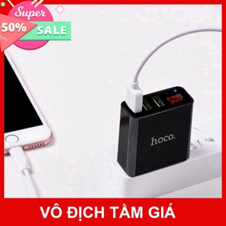 Củ sạc nhanh 3 cổng usb , màn hình led chính hãng hoco c15. củ sạc hoco c15 m_a_store