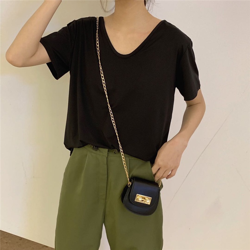 Áo thun ngắn tay dáng rộng phong cách Hàn Quốc  mới cho nữ 44837