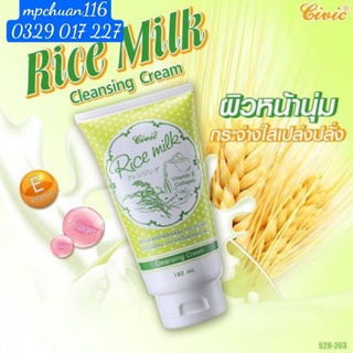 Sữa rửa mặt GẠO Thái Lan 180ml Civic Rice milk cleansing cream