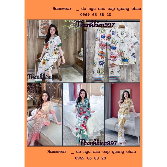 🌱Hàng quảng châu🌱Pijama cộc dài mulisi sachi vàng/ gấu Hồng_lụa xước tô châu_form to AaA20
