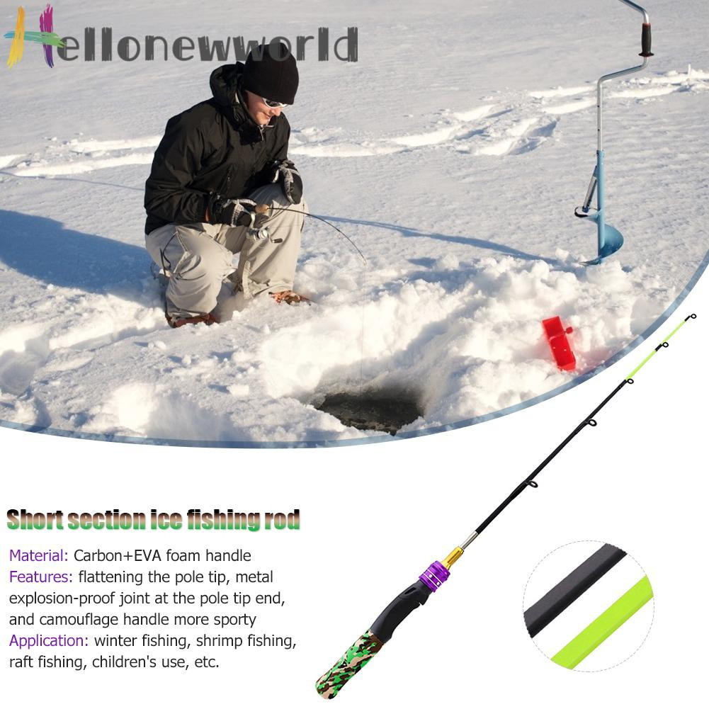 Hellonewworld 61cm Ice Fishing Rod Carbon Spinning Winter Raft Shrimp Fishing Child Pole