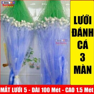 Lưới Đánh Cá 3 Màn LOẠI 1 ( Chiều Cao 0,8- 1,2Mét - Dài 100 Mét ) Đủ Size : Mắt Lưới 5 , 6 , 7 , 8