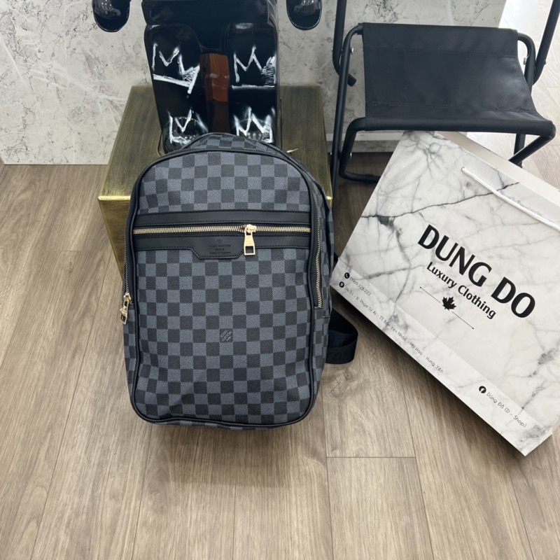 Balo l.v hoa vân in nổi kèm ảnh thật tại shop