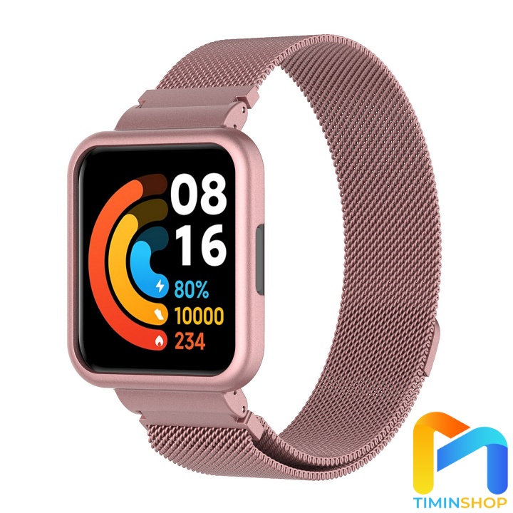 Dây đeo Xiaomi Redmi Watch 2 Lite/ Redmi Watch 2/ Horloge 2 - Dây + Ốp viền thép