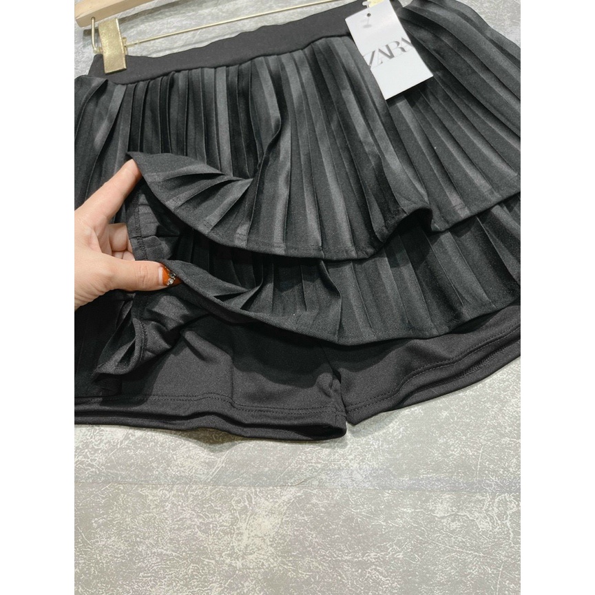 Chân váy ngắn 2 tầng xếp ly, chân váy xòe 2 màu lạ mắt