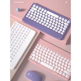 Combo chuột và bàn phím bluetooth không dây size mini cho iPad, iPhone, Laptop, Macbook điện thoại Android pin sạc