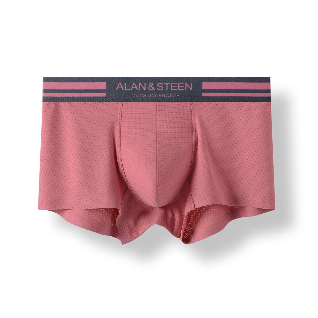 HOT 2023 Quần lót nam boxer ALAN & STEEN cao cấp - thun lưới mát lạnh - bản lưng lớn nam tính quyến rũ