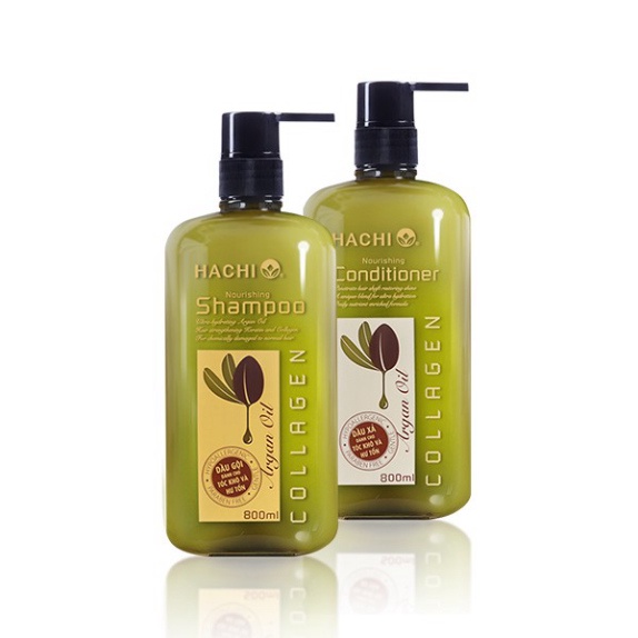 Dầu gội đầu ARGAN Hachi dành cho tóc hư tổn khô sơ  Cặp dầu gội xả Phục Hồi Tóc Khô Và Hử Tổn ARGAN