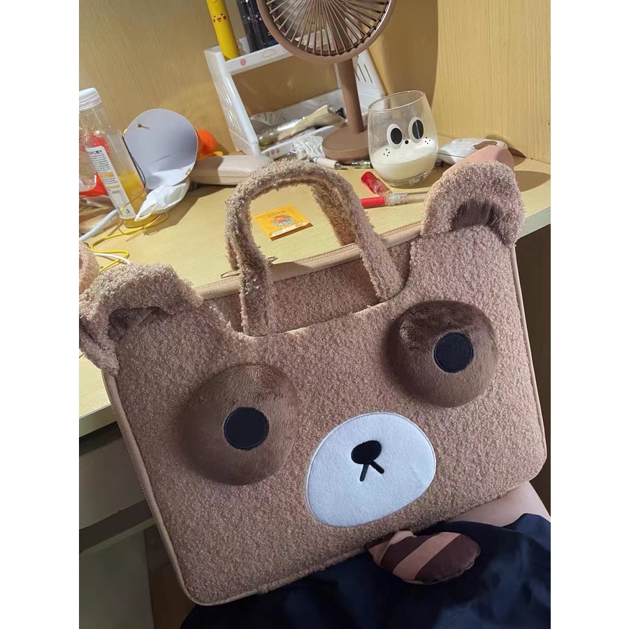 Túi đựng máy tính xách tay 13.3/ 14.1/ 15.6 inch hình gấu teddy phong cách dễ thương