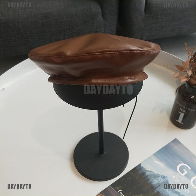 Nón Beret Da PU Thời Trang Pháp Cho Nữ