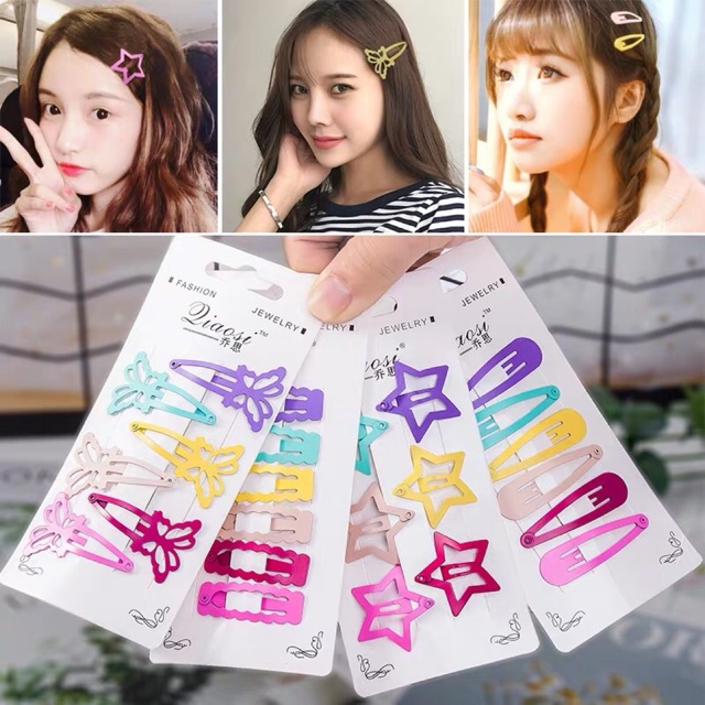 Set 6 kẹp tóc màu sắc cực dễ thương - Maben