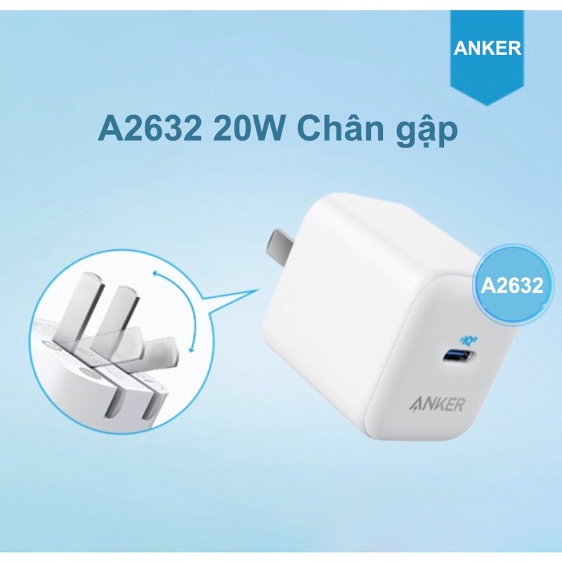 Củ Sạc Anker PowerPort 3 IQ3 20w - A2632 (Bảo Hành 18T)