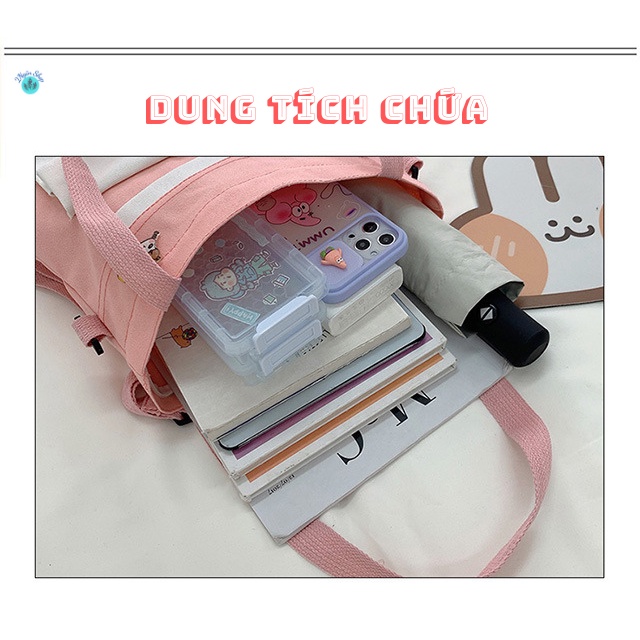 Túi Vải Sinh Viên, Học Sinh Đeo Vai Có Thể Xách Hoặc Đeo Chéo Dung Tích Lớn, Phong Cách Cá Tính Thời Trang Mới Nhất 2022