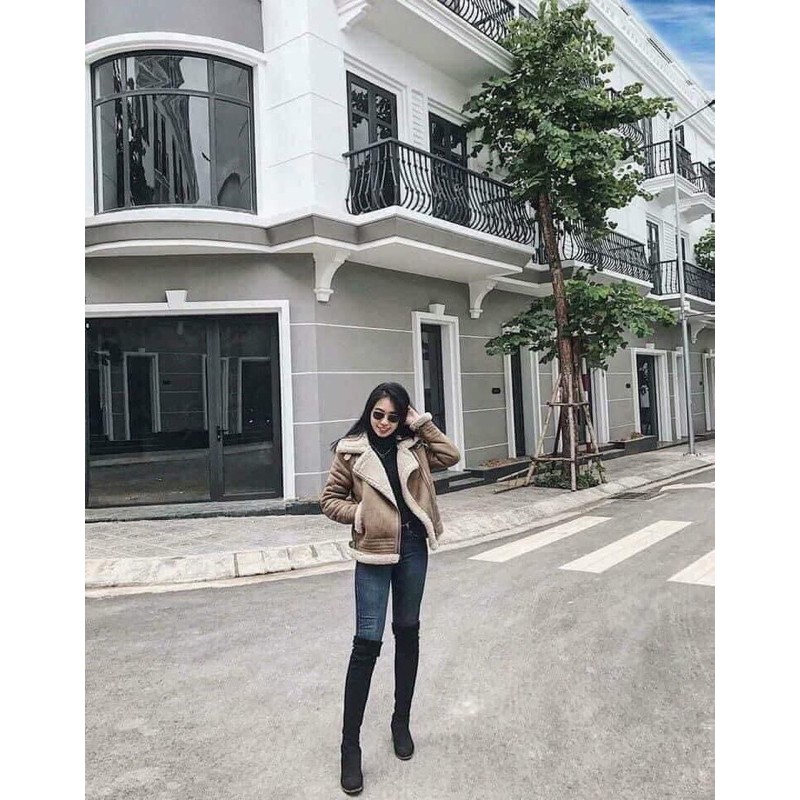 Áo khoác da lộn siêu ấm