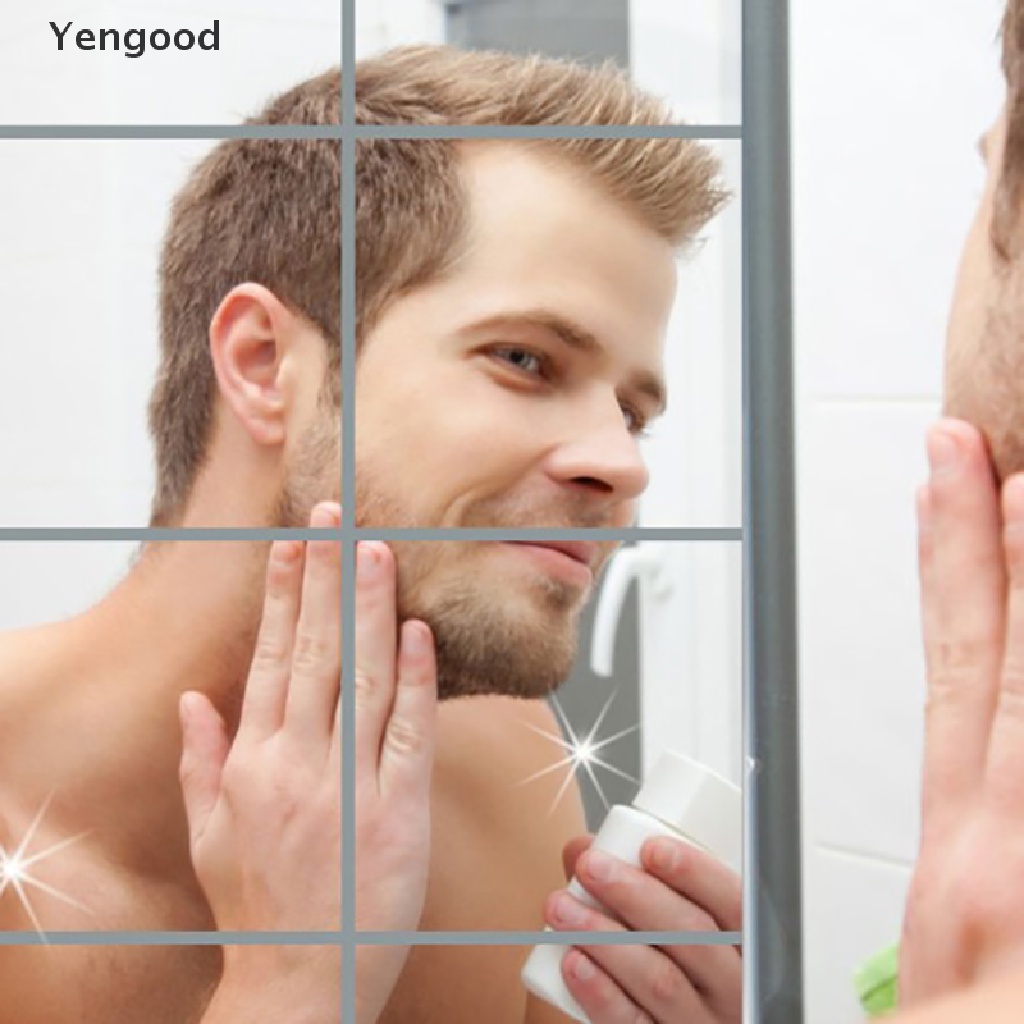 Miếng dán tường tráng gương hình vuông bằng acrylic trang trí nội thất