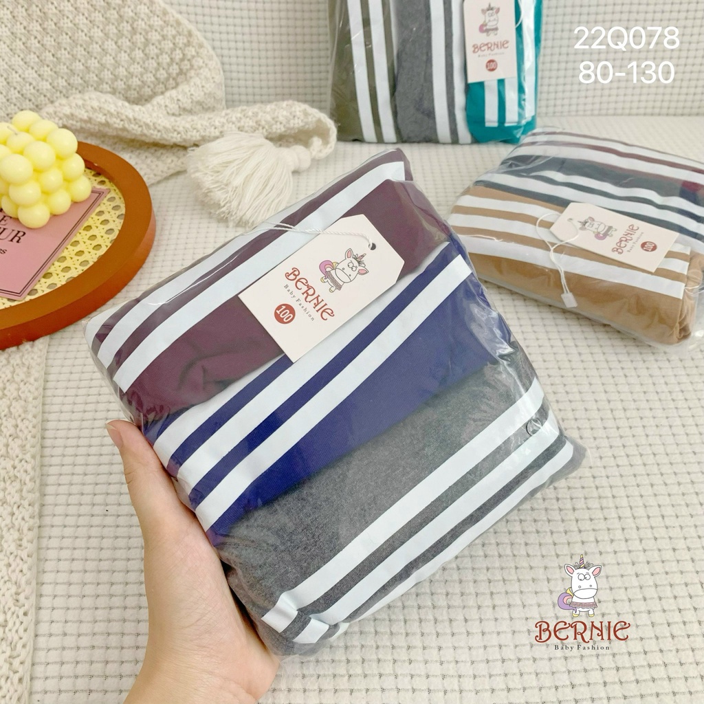 Set 3 quần bé trai Bernie thu đông chất cotton cho bé từ 9-22kg-22078