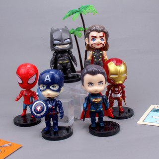 Set Siêu Anh Hùng Marvel Chibi nhựa nhẹ trang trí bánh kem, phụ kiện bánh sinh nhật, đồ trang trí bánh kem sinh nhật