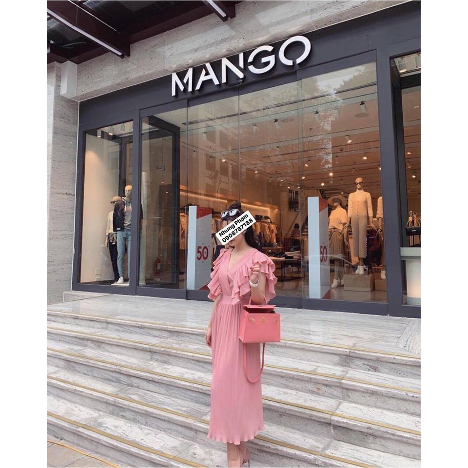 Váy maxi cổ bèo