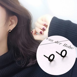 Bông Khuyên Tai Nữ Mini Khung Hình Tròn Basic Phong Cách Hàn Quốc