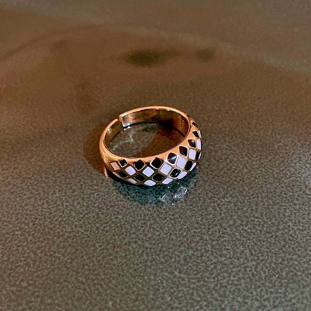 Nhẫn hở bằng kim loại tráng men màu sắc cổ điển phong cách Hàn Quốc cho nữ