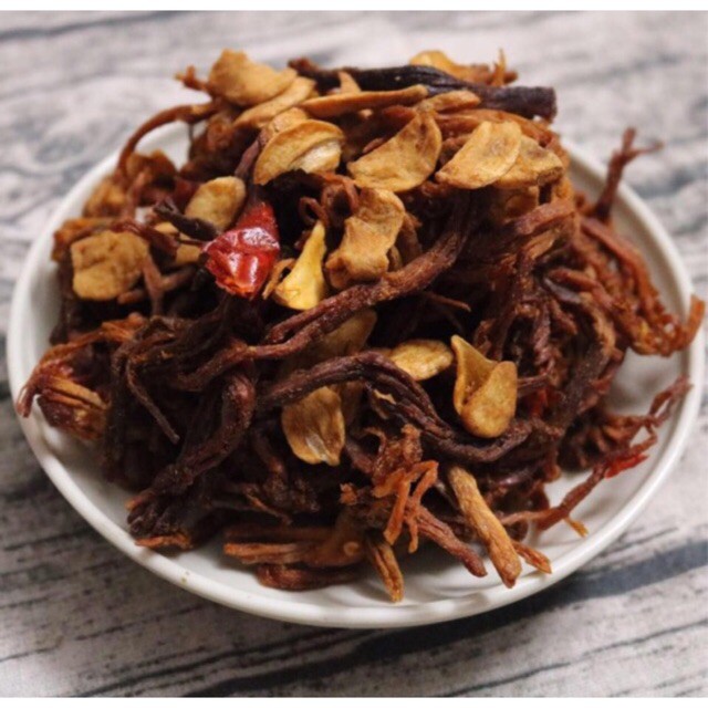 Khô heo, khô lợn cháy tỏi loại 1 siêu ngon Randafoods, đồ ăn vặt Hà Nội, túi 200gr | BigBuy360 - bigbuy360.vn