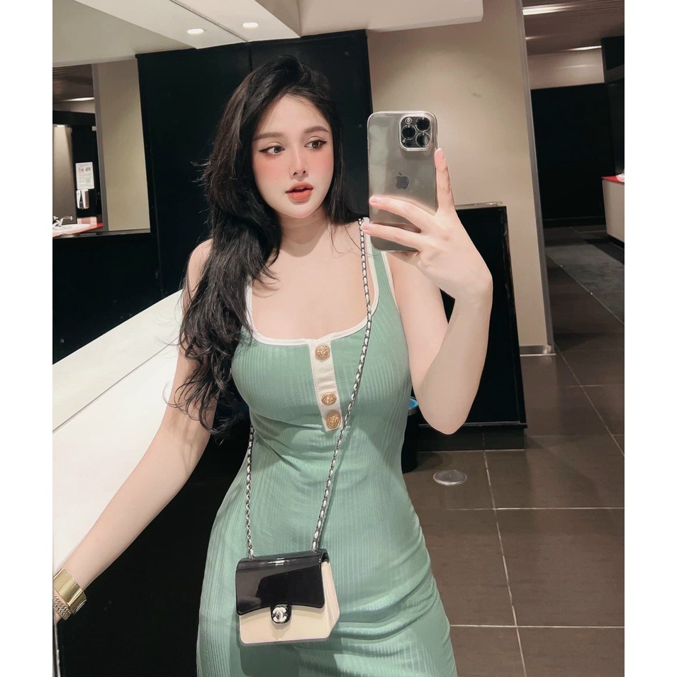 Đầm hai dây nữ siêu tôn dáng siêu quyến rũ, đầm váy hai dây thun gân form xoè nhẹ nhàng tôn dáng  MIDORI247