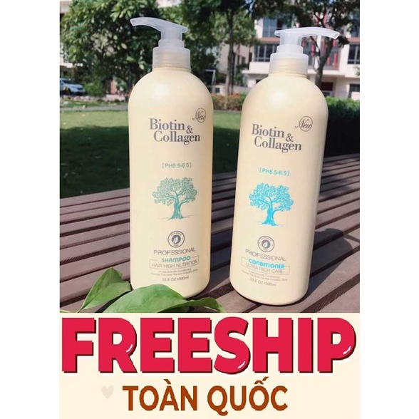 🛑FreeShip🛑Cặp Dầu Gội Xả Biotin Collagen Trắng | Giảm Rụng Tóc,Phục Hồi Tóc Khô Xơ, Hư Tổn ⚜️Hàng Chính Hãng⚜️ g