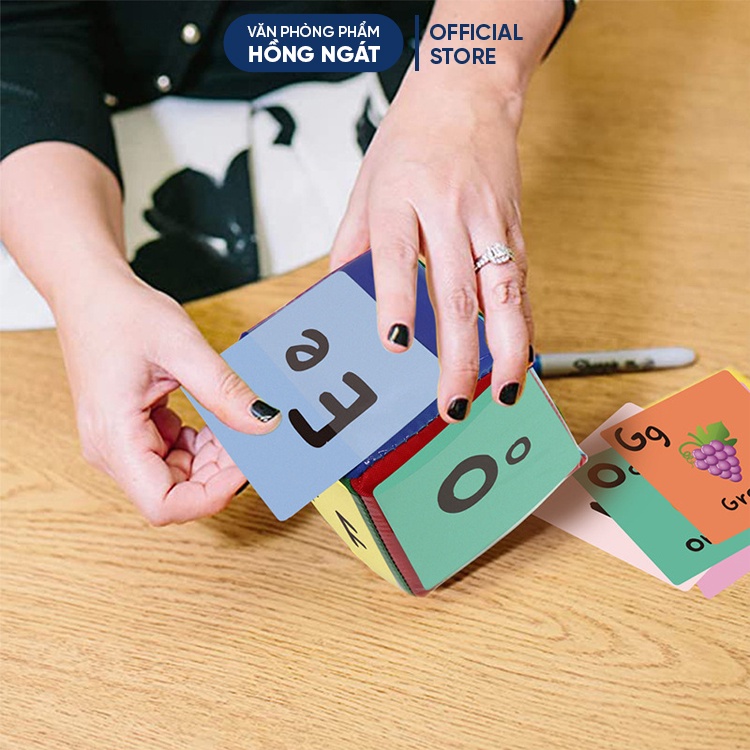 Xúc xắc cài thẻ to 10x10cm đồ dùng giáo cụ dạy học tiếng anh trong hoạt động trò chơi học tập của giáo viên GC10