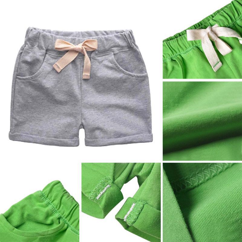 Quần short cotton lưng co giãn cho bé