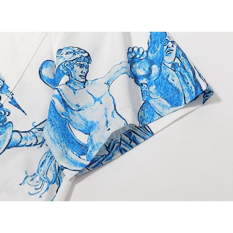 Áo Thun Polo Tay Ngắn Chất Liệu Cotton In Hoạ Tiết Pradg Thời Trang Unisex