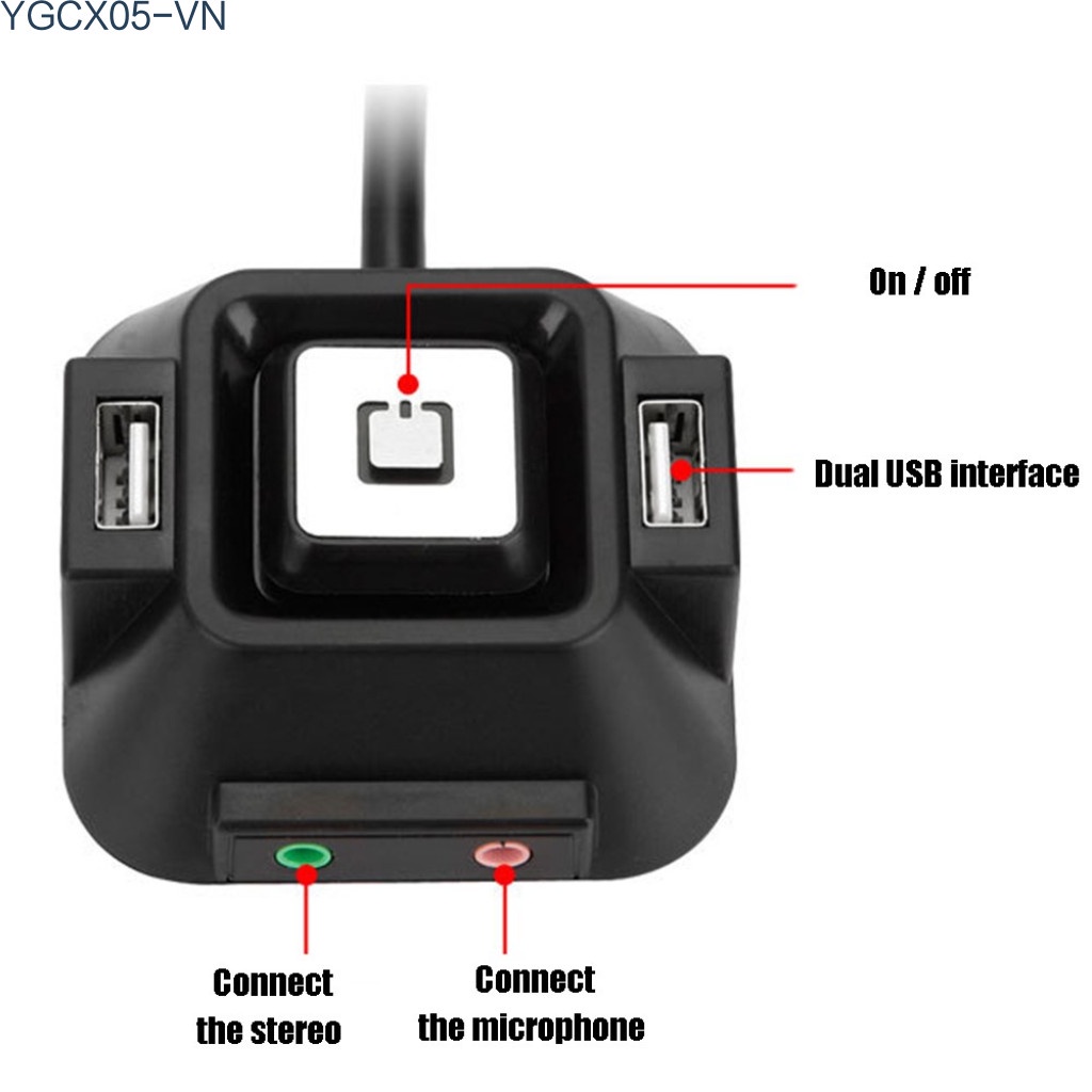 1.2m Computer Desktop Switch Computer PC Case Power Supply on/off Switch Extender Cable with Dual USB Port Dual Audio Plug | BigBuy360 - bigbuy360.vn