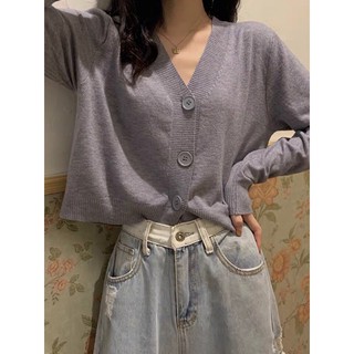 Áo len mỏng đóng cúc basic