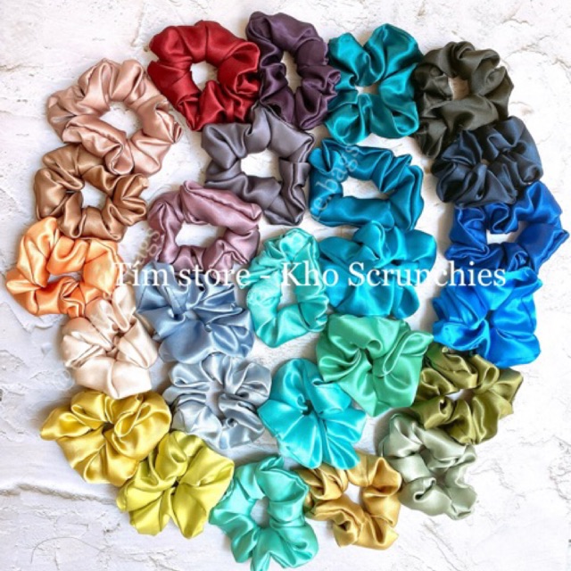 [Mã SKAMCLU8 giảm 10% cho đơn từ 100K] {Ảnh thật} CỘT TÓC SCRUNCHIES SATIN BÓNG- LOẠI ĐẸP P2