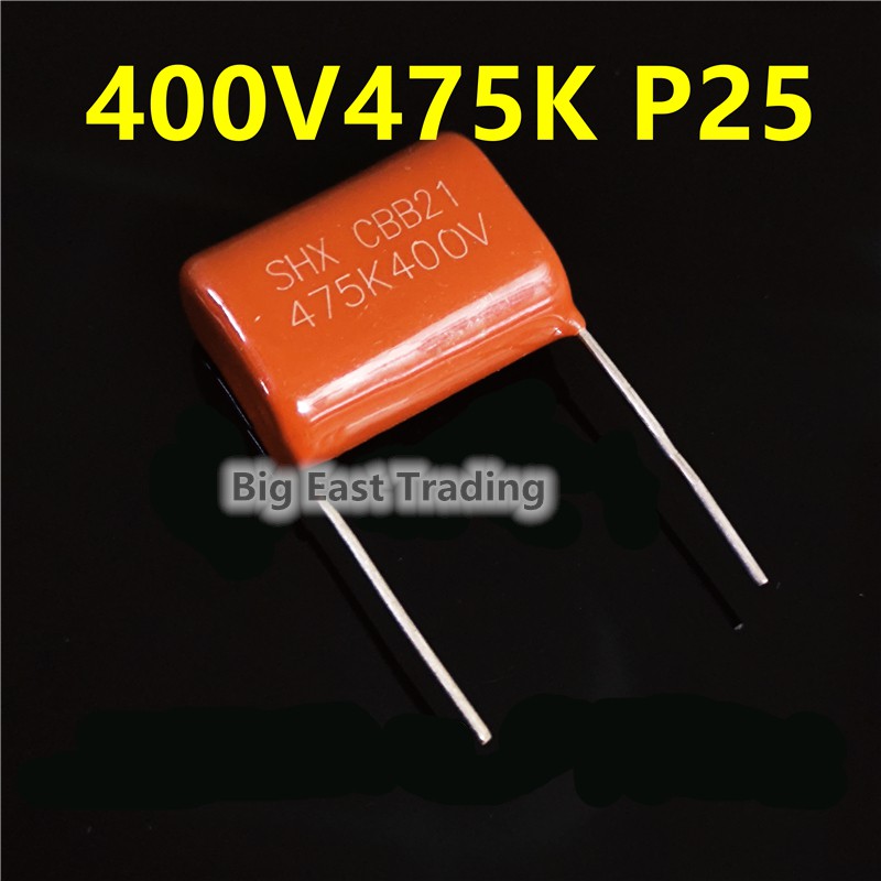 Set 2 Tụ Điện Kim Loại CBB21 475K 400V 475 4.7uF CBB21 CBB22 25MM