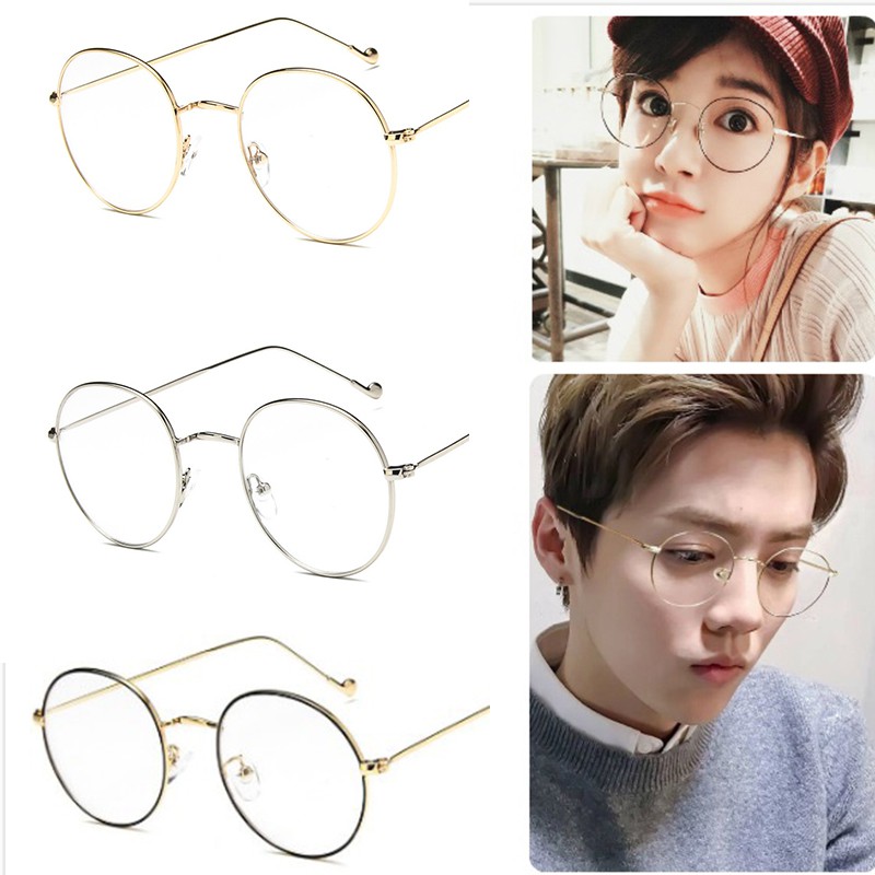 Trendy Vintage Round Frame Clear Lens Women Men Computer Glasses | BigBuy360 - bigbuy360.vn