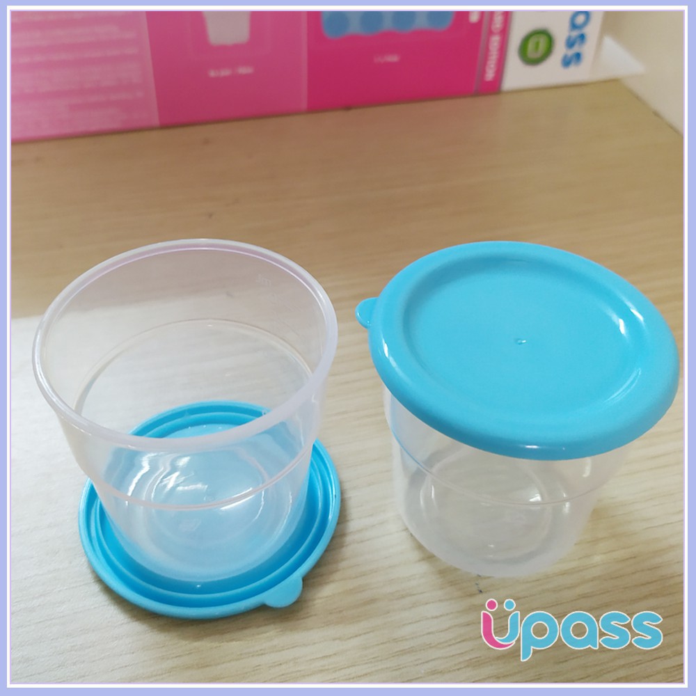 Set 8 hộp/cốc chia trữ đông thức ăn dặm có nắp đậy và khay đựng Upass made in Thái Lan (70ml/ hộp)  - có tách lẻ