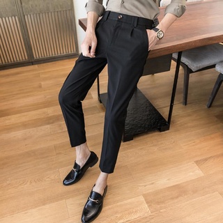 Đen quần tây 9 tấc dáng ôm thời trang hàn quốc cho nam
