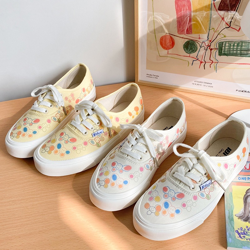 Giày Ulzzang Nữ Đế Bằng Buộc Dây Hình Hoa Em Bé Ngoan Siêu Dễ Thương Chất Canvas  BM15-Molita