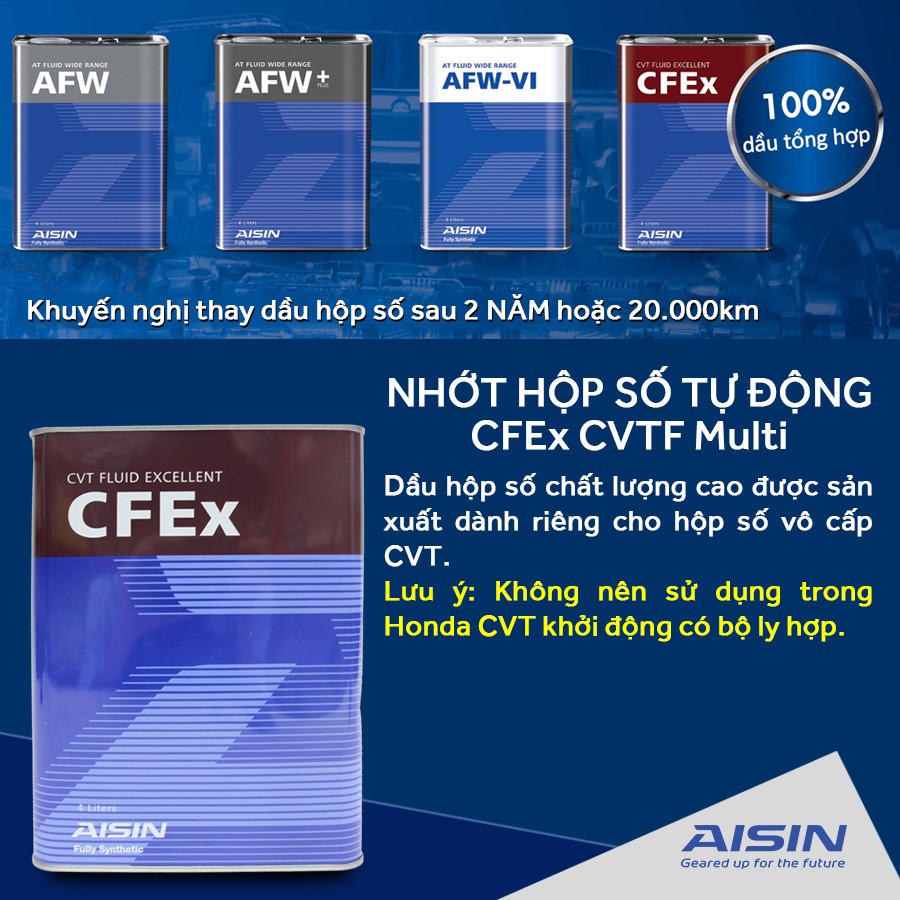 [Mã BMBAU300 giảm 10% đơn 499K] Nhớt Hộp Số Tự Động AISIN CVTF004S CFEX CVTF Multi 4L Nhập Khẩu Chính Hãng