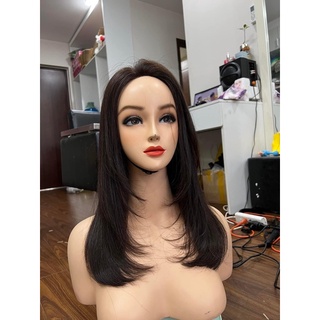 Tóc giả nữ siêu da đầu 3d cắt layer 40cm bằng tóc thật 100%