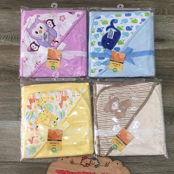 Chăn ủ Carter Cotton có mũ, chăn ủ có mũ cho bé