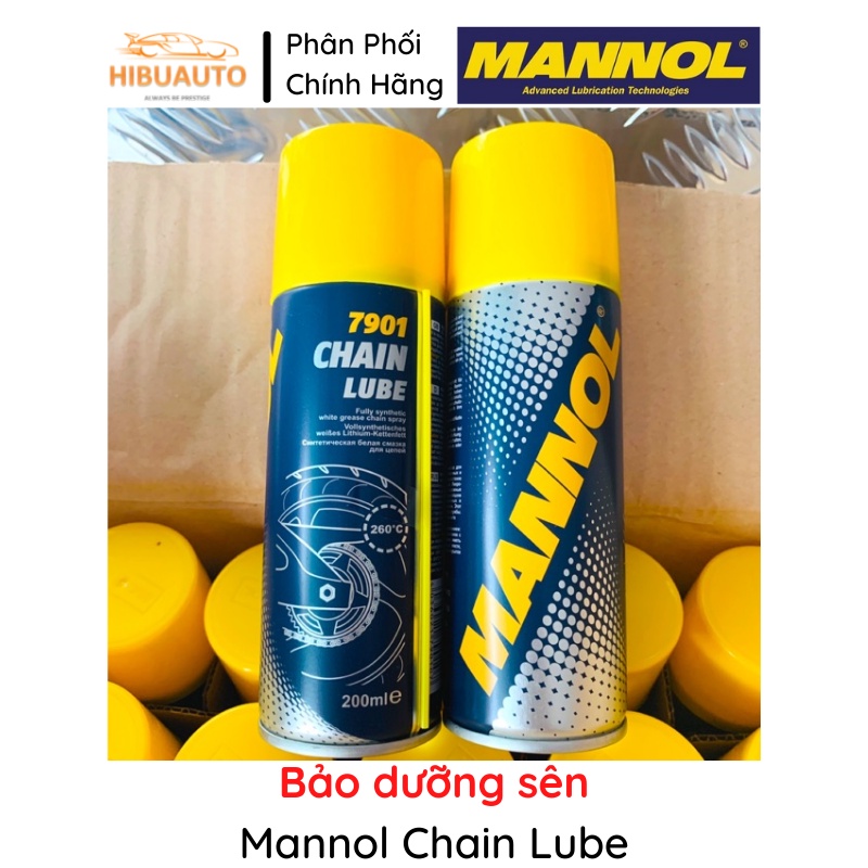 Chai Xịt Dưỡng Sên MANNOL Chain Lube 7901 200ml