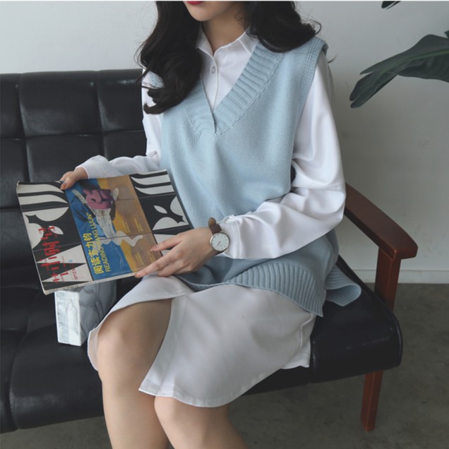 [CÓ SẴN] Áo gile len nữ áo len 3 lỗ Hàn Quốc | BigBuy360 - bigbuy360.vn