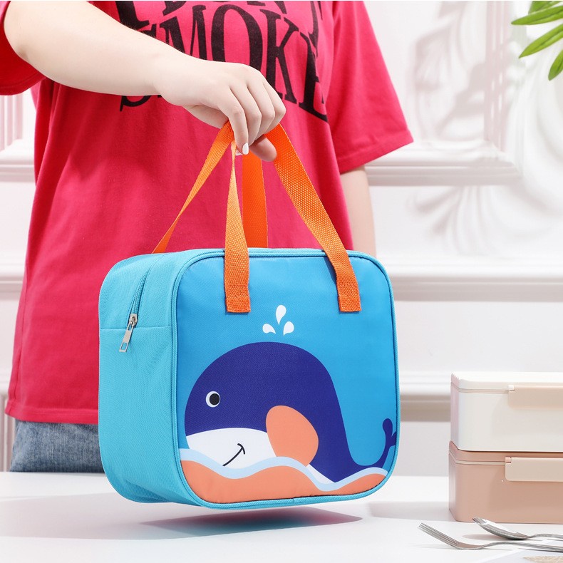 (SIZE TO-LÓT NHÔM) Túi đựng cơm ANIMA cao cấp, 3 lớp lót cách nhiệt, vải dày dặn, túi đựng thức ăn trưa