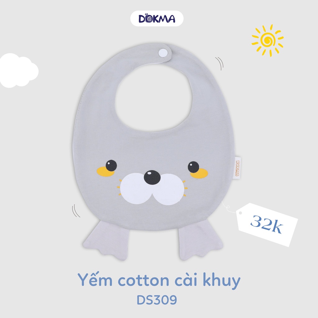 Yếm cotton khuy caì khuy Dokma DS309 (sp giao ngẫu nhiên)