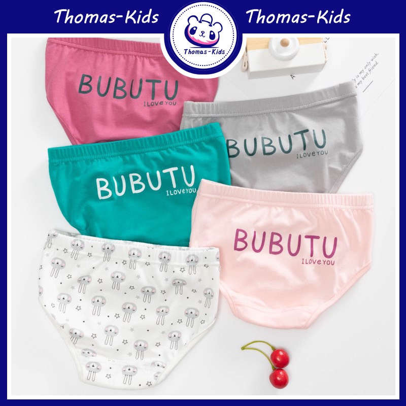 Quần Lót Cotton Màu Trơn In Chữ Thoải Mái Cho Bé Gái 2-11 Tuổi